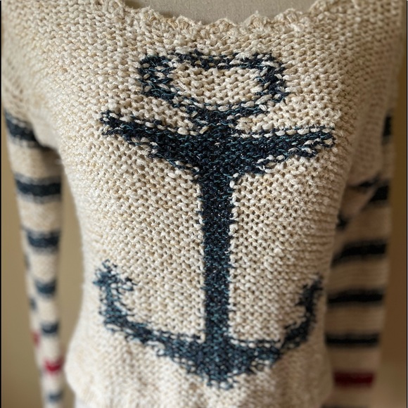 Free People Sailor’s Song Sweater Cropped w/Drawstring Waist Size  XSmall - Picture 6 of 14